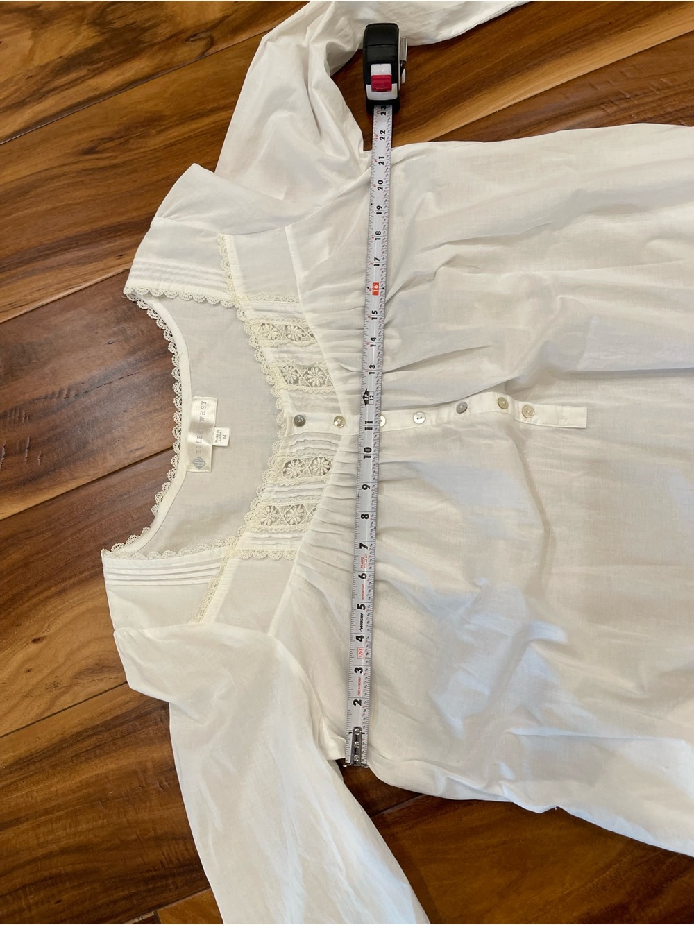 Eileen West Heirloom Dream White Cotton long sleeve gown size M cottagecore lace - Picture 5 of 8